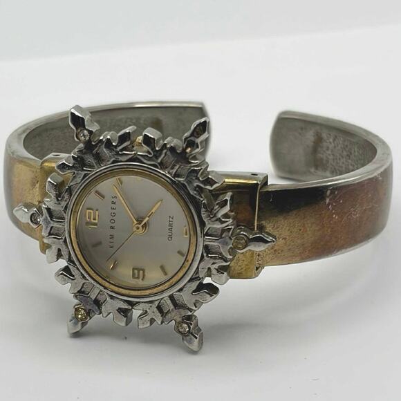 Gold Snowflake Kim Roger’s Cuff Watch - Picture 3 of 4